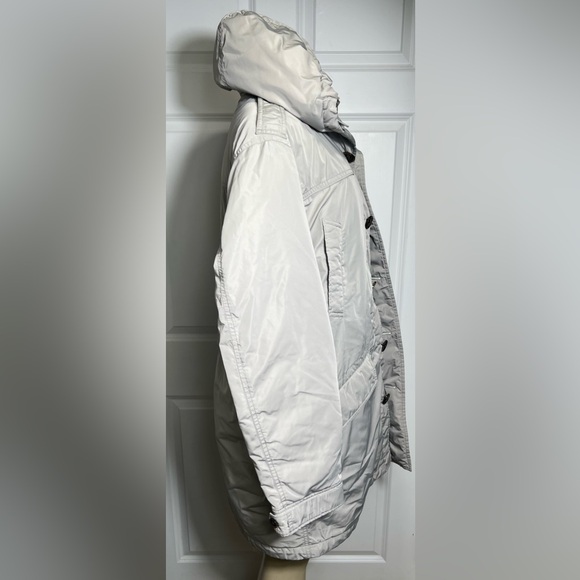 Burberry Grey Nova Check Mid Length Down Hooded Padded Parka Puffer Coat Jacket - Picture 8 of 16